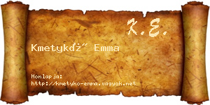 Kmetykó Emma névjegykártya