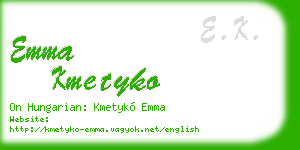 emma kmetyko business card